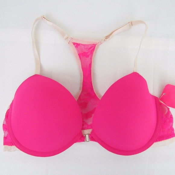 Dollhouse Other - Lace Racer Back Front Closure Bra Hot Pink